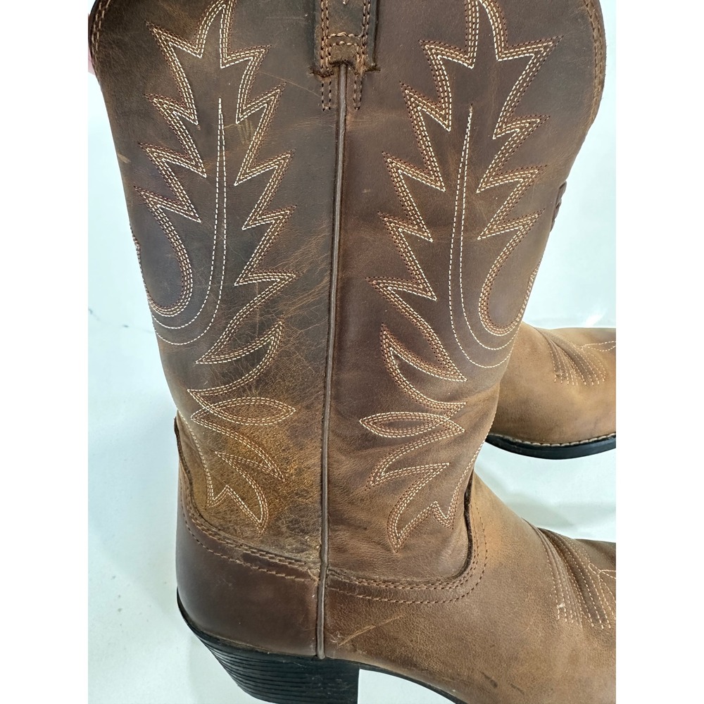 Ariat Western Cowboy Boots Brown Leather Size 7.5B Women's Riding - Picture 7 of 7